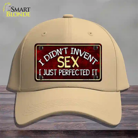 Didnt Invent Sex Novelty License Plate Hat Cotton / Khaki