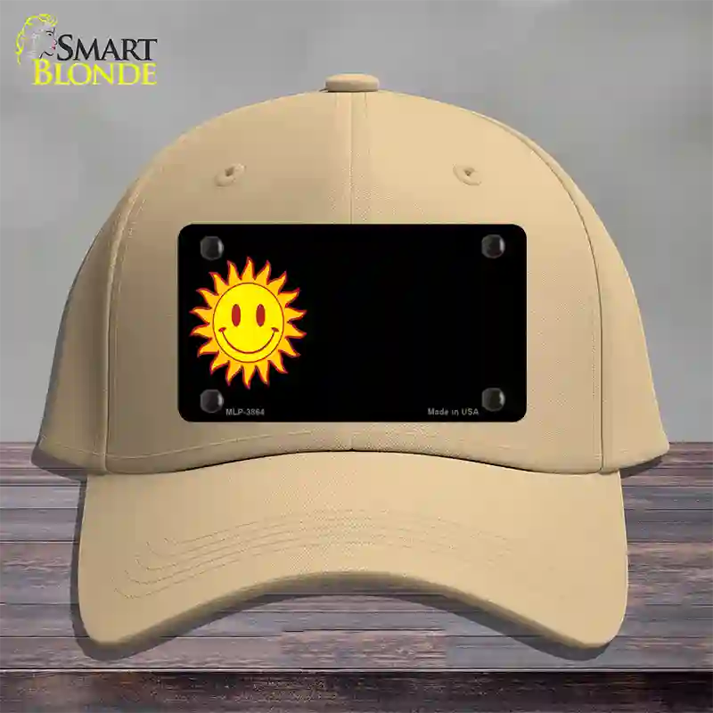 Sun Smiley Offset Novelty License Plate Hat Cotton / Khaki