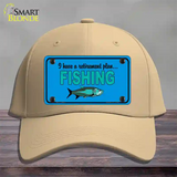 Retirement Plan Fishing Novelty License Plate Hat Cotton / Khaki