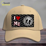 I Love My Boston Terrier Novelty License Plate Hat Cotton / Khaki