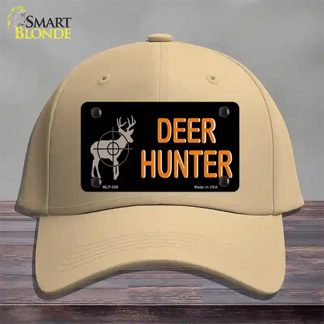 Deer Hunter Novelty License Plate Hat Cotton / Khaki