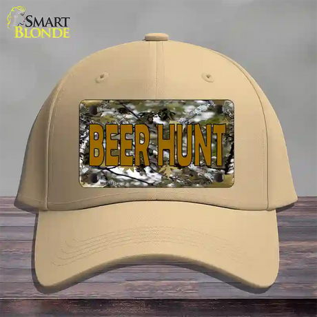 Beer Hunt Novelty License Plate Hat Cotton / Khaki