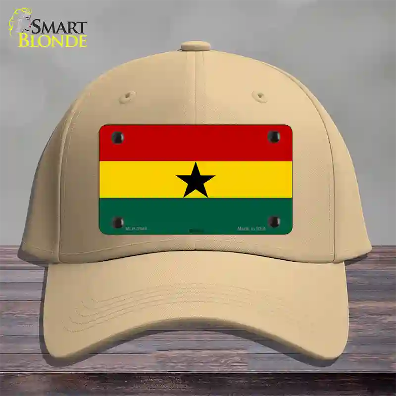 Ghana Flag Novelty License Plate Hat Cotton / Khaki