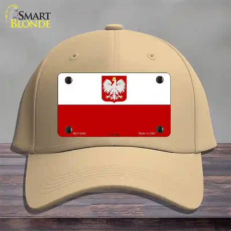 Poland Eagle Flag Novelty License Plate Hat Cotton / Khaki