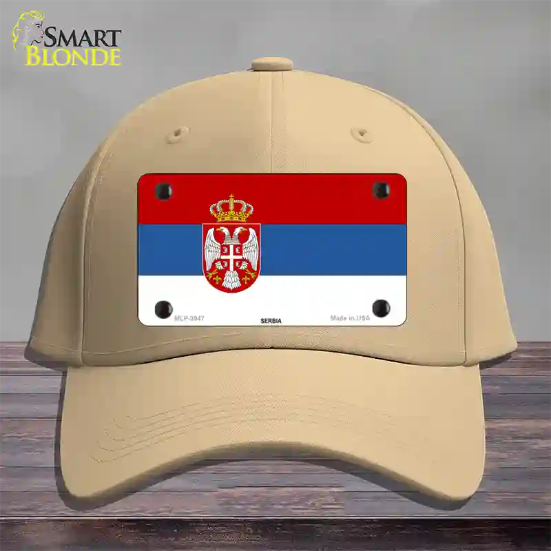 Serbia Eagle Flag Novelty License Plate Hat Cotton / Khaki