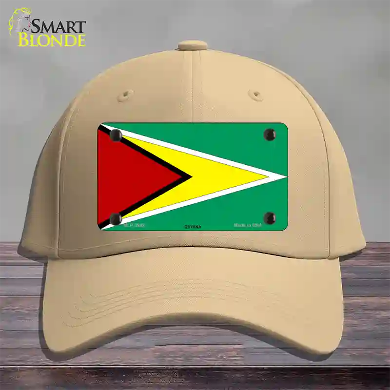 Guyana Flag Novelty License Plate Hat Cotton / Khaki