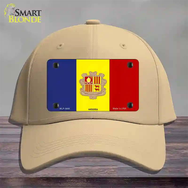 Andorra Flag Novelty License Plate Hat Cotton / Khaki