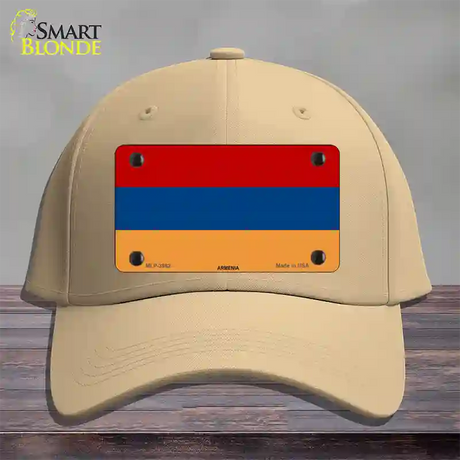 Armenia Flag Novelty License Plate Hat Cotton / Khaki