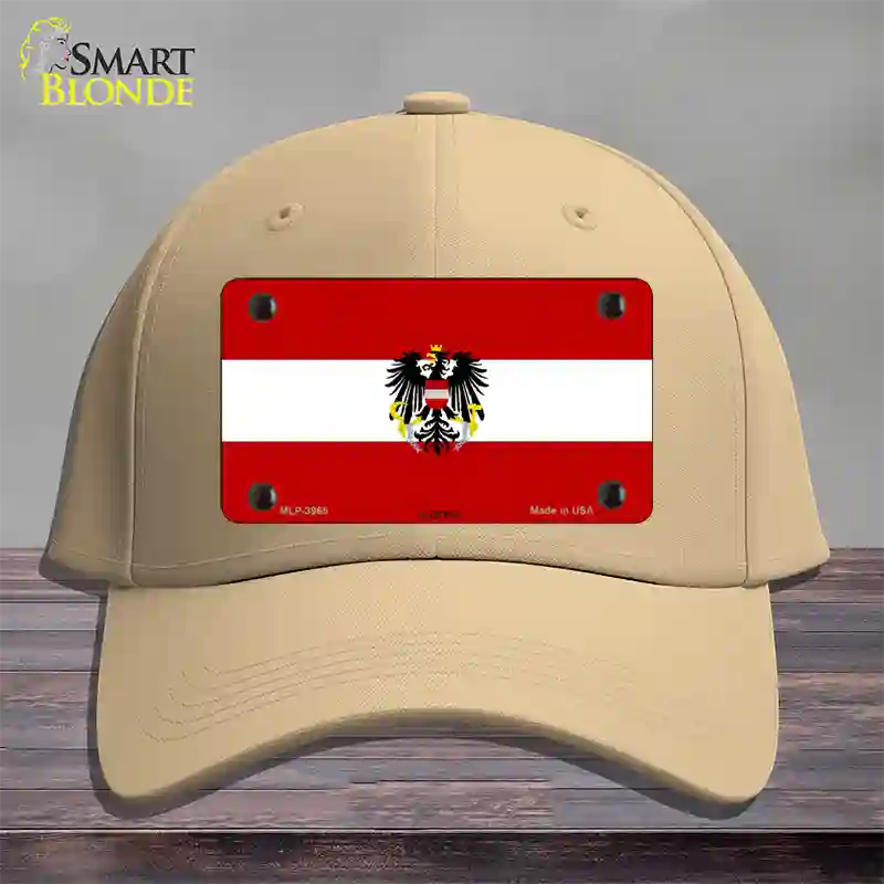 Austria Flag Novelty License Plate Hat Cotton / Khaki