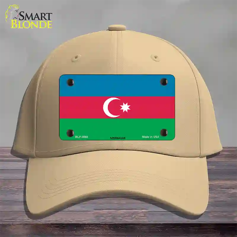 Azerbaijan Flag Novelty License Plate Hat Cotton / Khaki