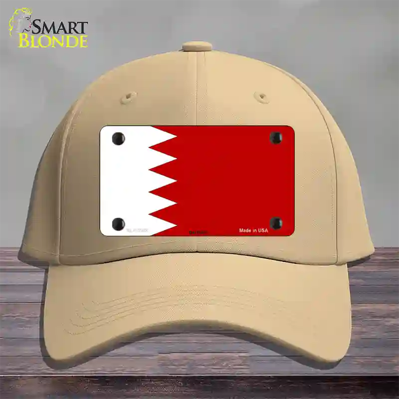 Bahrain Flag Novelty License Plate Hat Cotton / Khaki