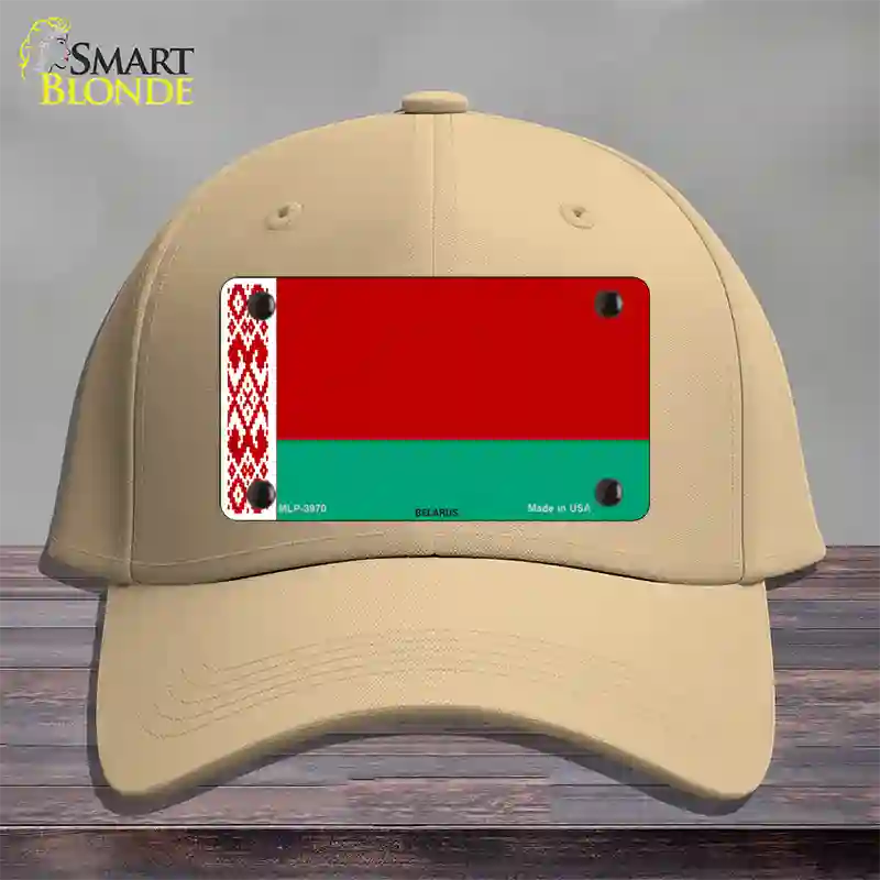 Belarus Flag Novelty License Plate Hat Cotton / Khaki