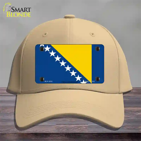 Bosnia Herzegovina Flag Novelty License Plate Hat Cotton / Khaki