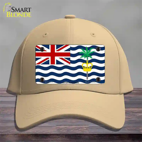 British Indian Ocean Flag Novelty License Plate Hat Cotton / Khaki