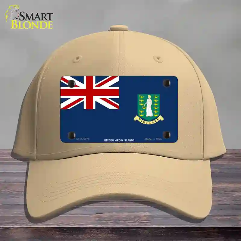 British Virgin Islands Flag Novelty License Plate Hat Cotton / Khaki