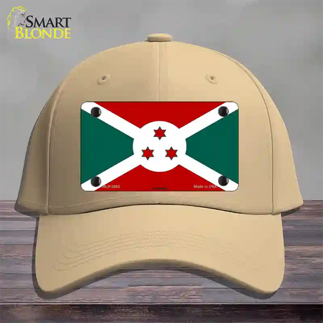 Burundi Flag Novelty License Plate Hat Cotton / Khaki