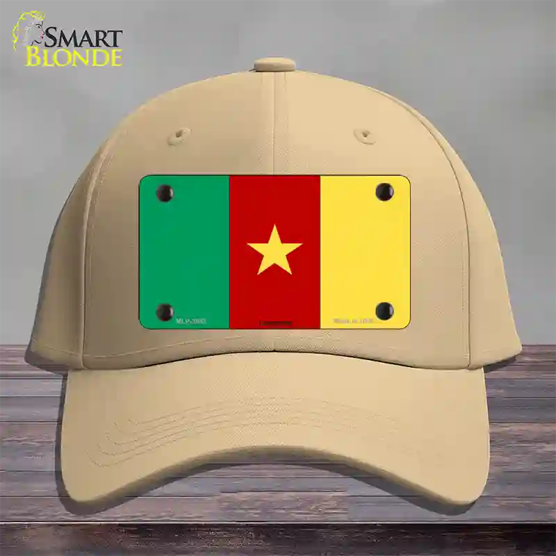 Cameroon Flag Novelty License Plate Hat Cotton / Khaki