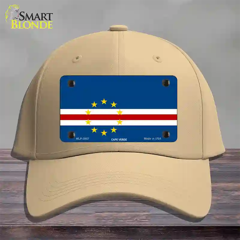 Cape Verde Flag Novelty License Plate Hat Cotton / Khaki