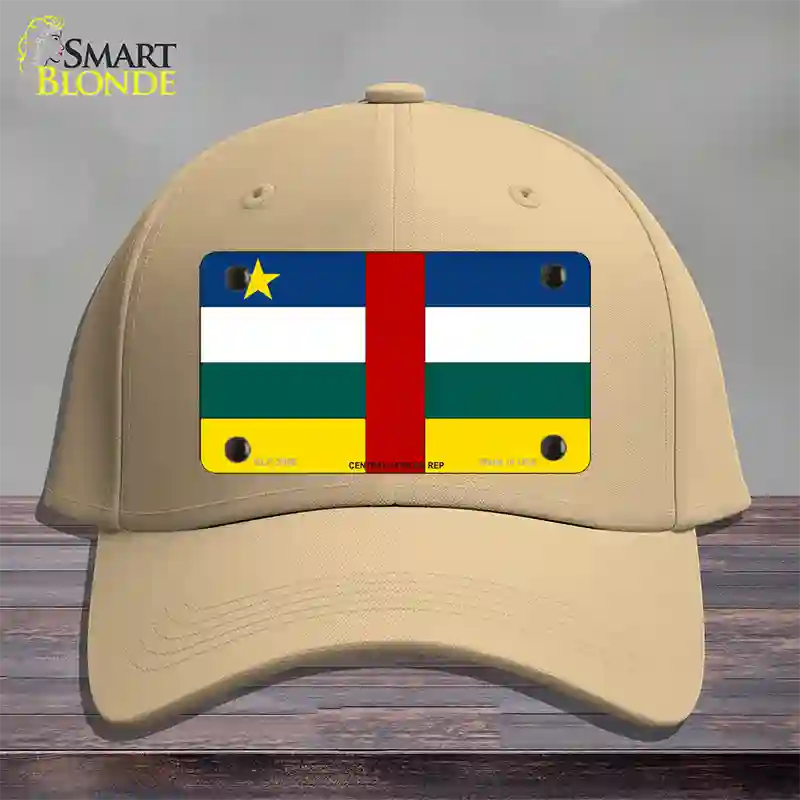 Central African Rep Flag Novelty License Plate Hat Cotton / Khaki