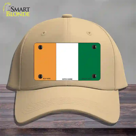 Cote D Ivoire Flag Novelty License Plate Hat Cotton / Khaki