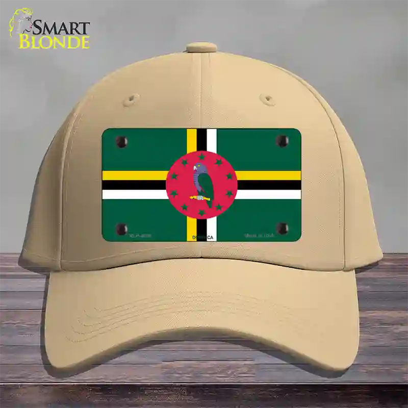 Dominica Flag Novelty License Plate Hat Cotton / Khaki