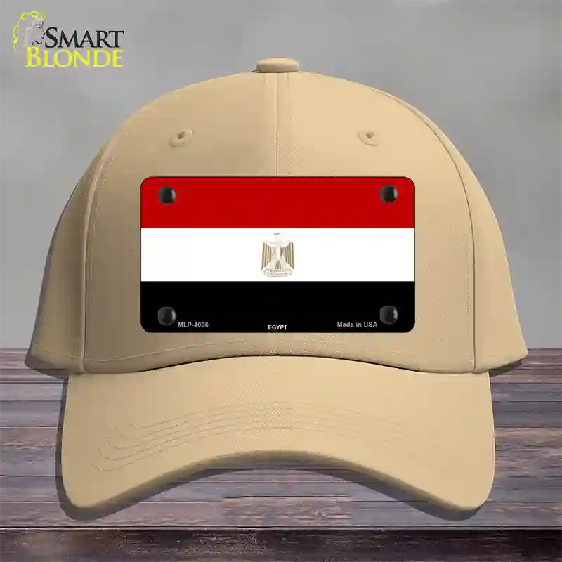 Egypt Flag Novelty License Plate Hat Cotton / Khaki