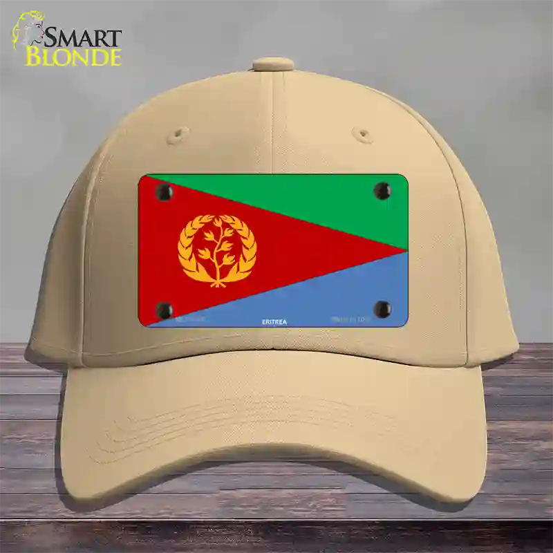 Eritrea Flag Novelty License Plate Hat Cotton / Khaki