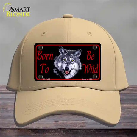 Born To Be Wild Novelty License Plate Hat Cotton / Khaki