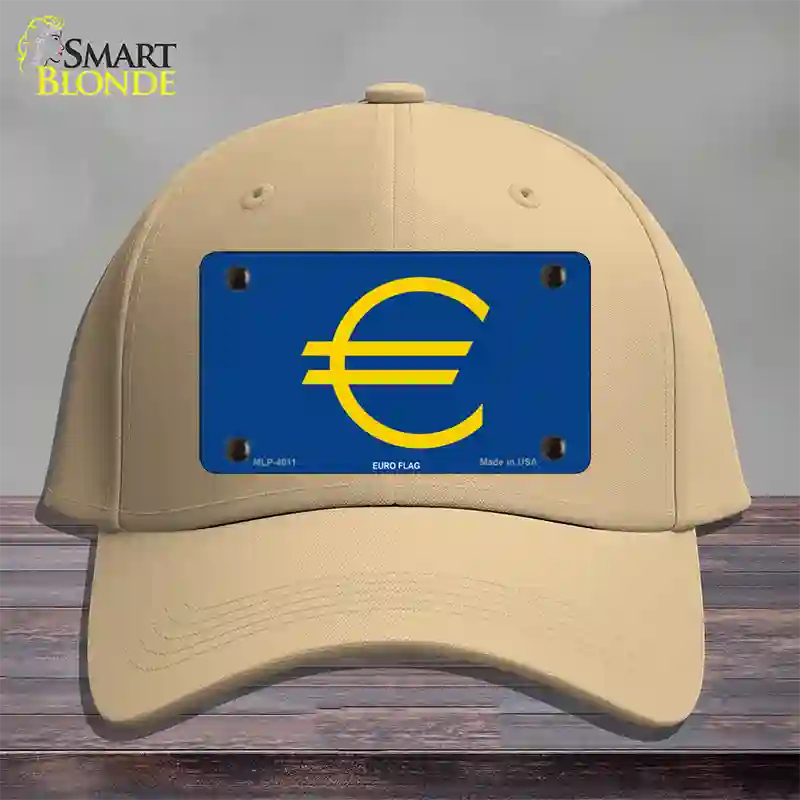 Euro Flag Novelty License Plate Hat Cotton / Khaki