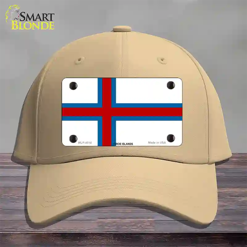 Faroe Islands Flag Novelty License Plate Hat Cotton / Khaki