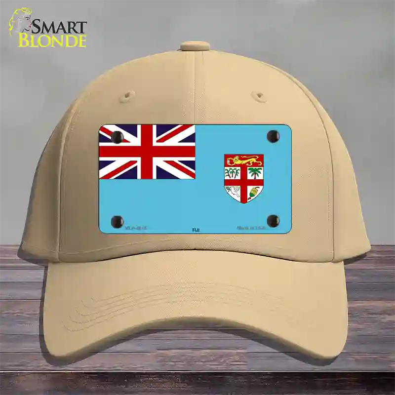 Fiji Flag Novelty License Plate Hat Cotton / Khaki