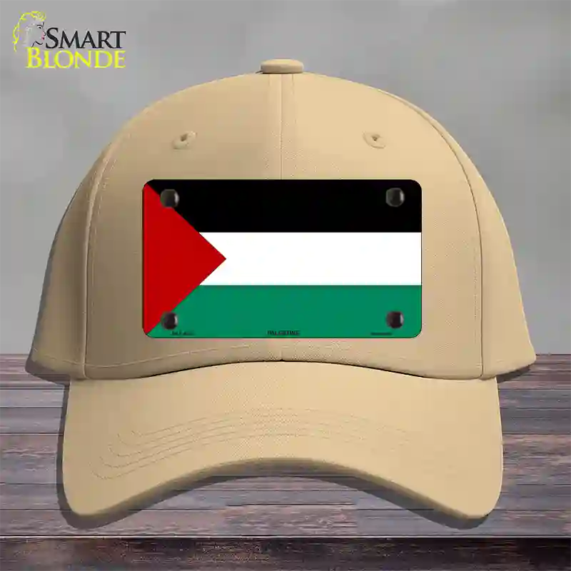 Palestine Country Flag Novelty License Plate Hat Cotton / Khaki