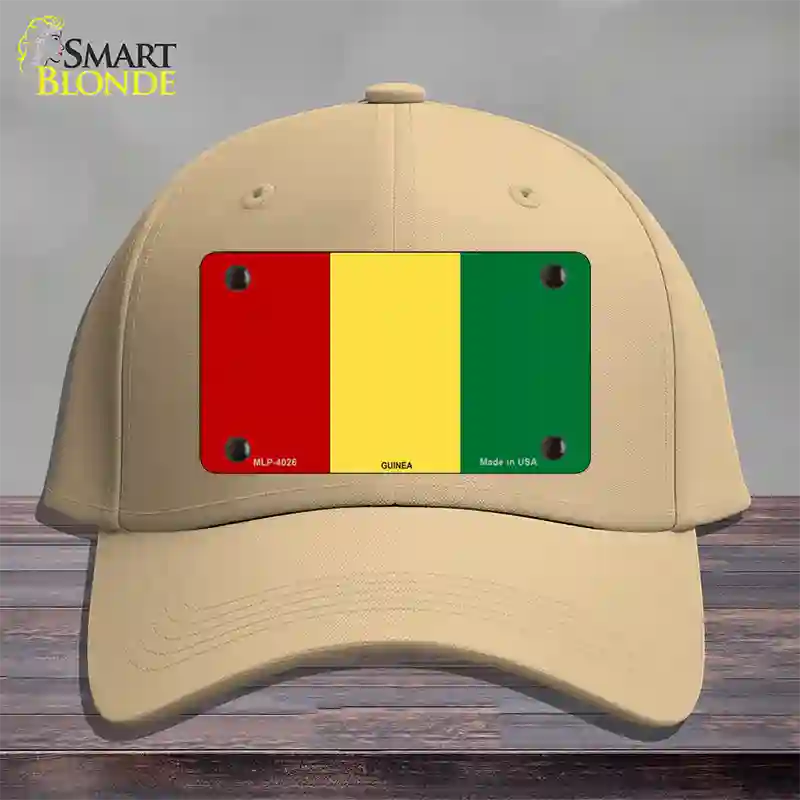 Guinea Flag Novelty License Plate Hat Cotton / Khaki