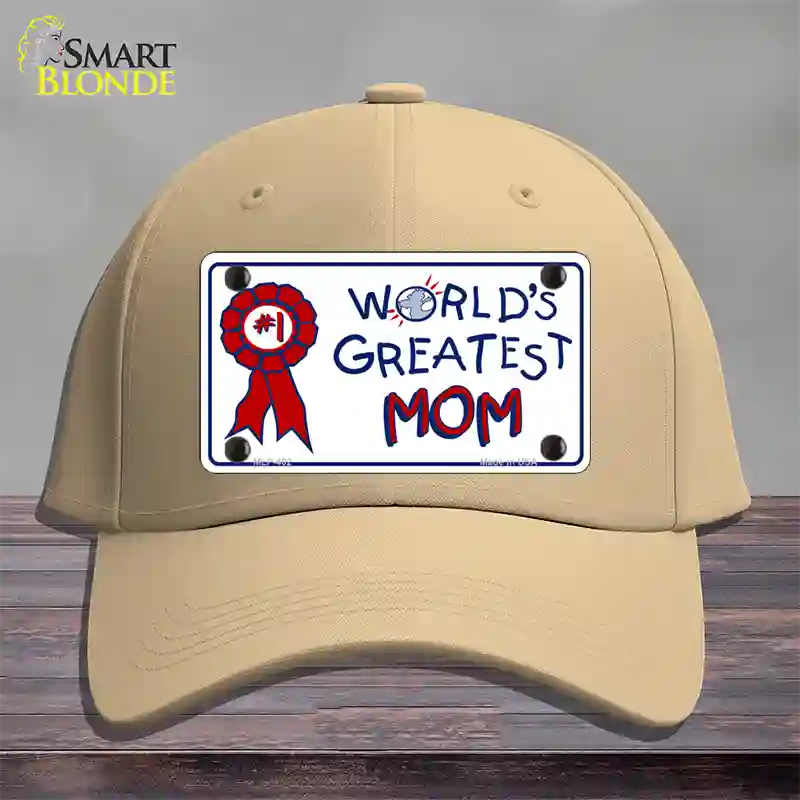 Worlds Greatest Mom Novelty License Plate Hat Cotton / Khaki