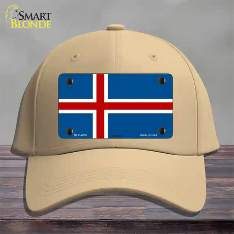 Iceland Flag Novelty License Plate Hat Cotton / Khaki