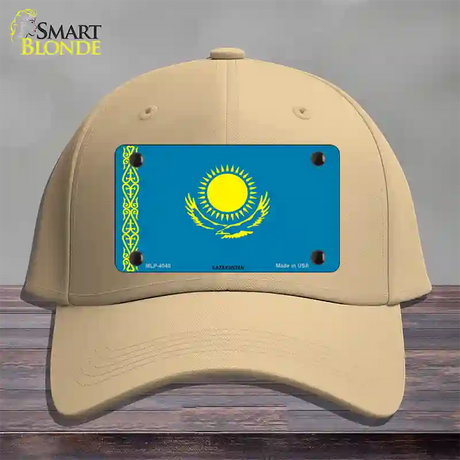 Kazakhstan Flag Novelty License Plate Hat Cotton / Khaki