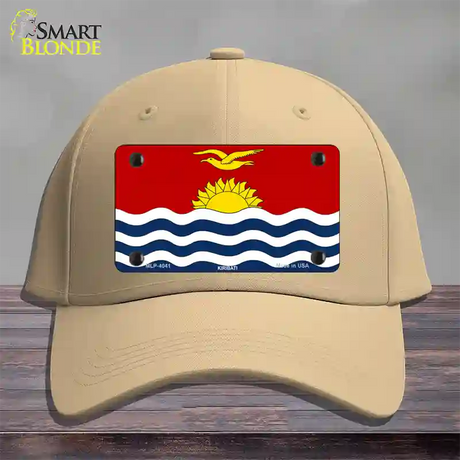 Kiribati Flag Novelty License Plate Hat Cotton / Khaki