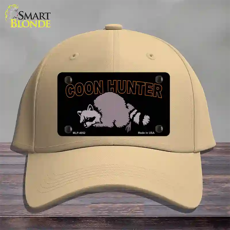 Coon Hunter Novelty License Plate Hat Cotton / Khaki