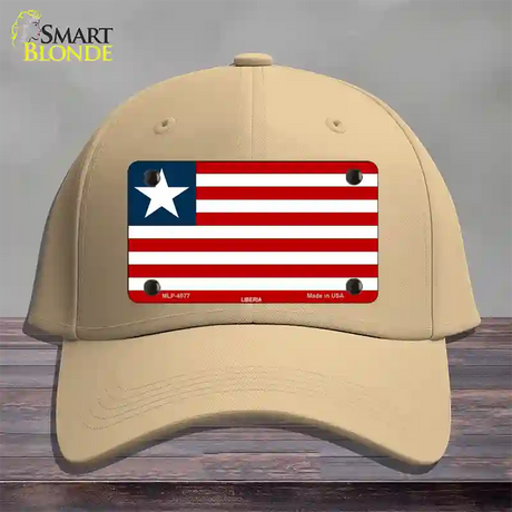 Liberia Flag Novelty License Plate Hat Cotton / Khaki