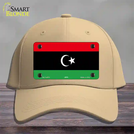 Libya Flag Novelty License Plate Hat Cotton / Khaki