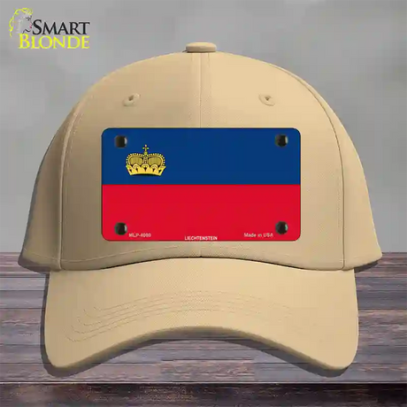 Liechtenstein Flag Novelty License Plate Hat Cotton / Khaki