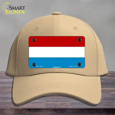 Luxembourg Flag Novelty License Plate Hat Cotton / Khaki