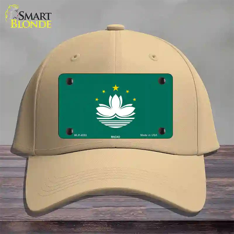 Macao Flag Novelty License Plate Hat Cotton / Khaki