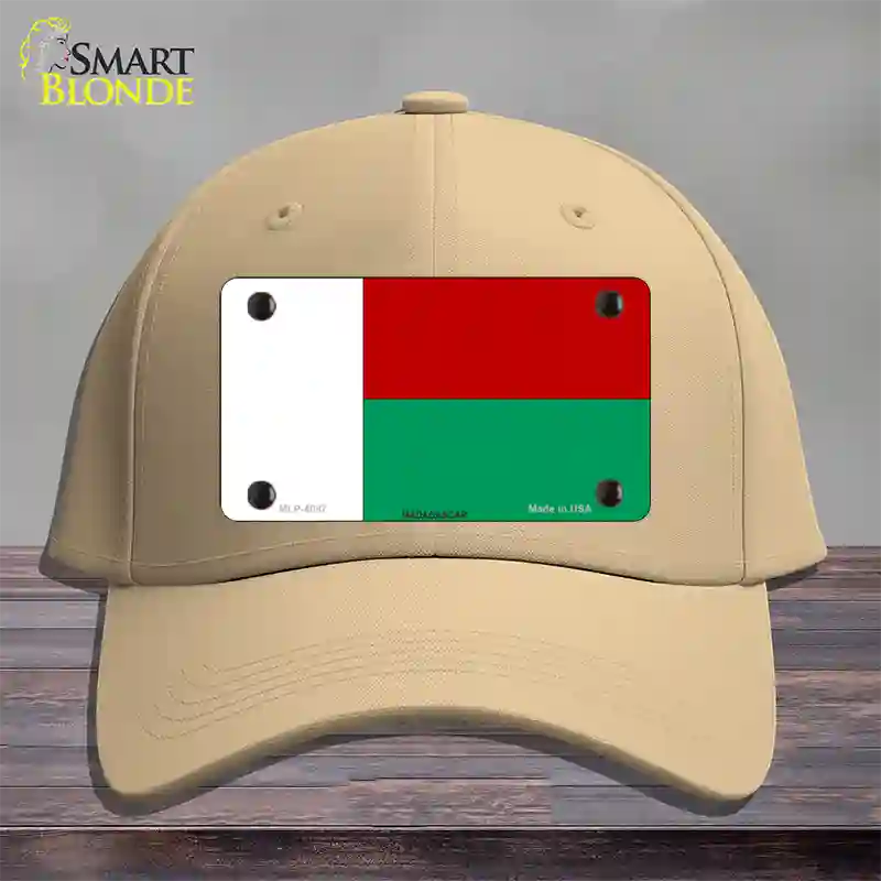 Madagascar Flag Novelty License Plate Hat Cotton / Khaki