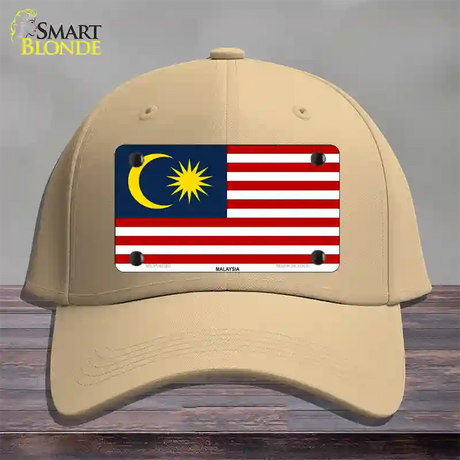 Malaysia Flag Novelty License Plate Hat Cotton / Khaki