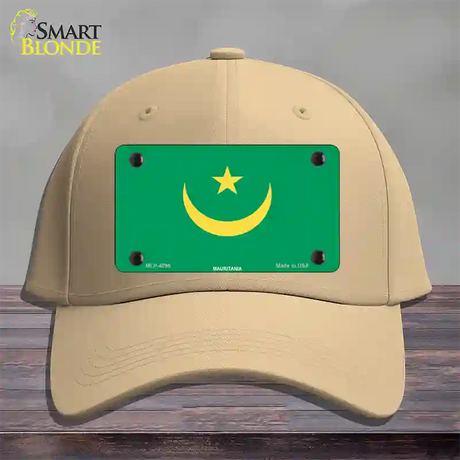 Mauritania Flag Novelty License Plate Hat Cotton / Khaki