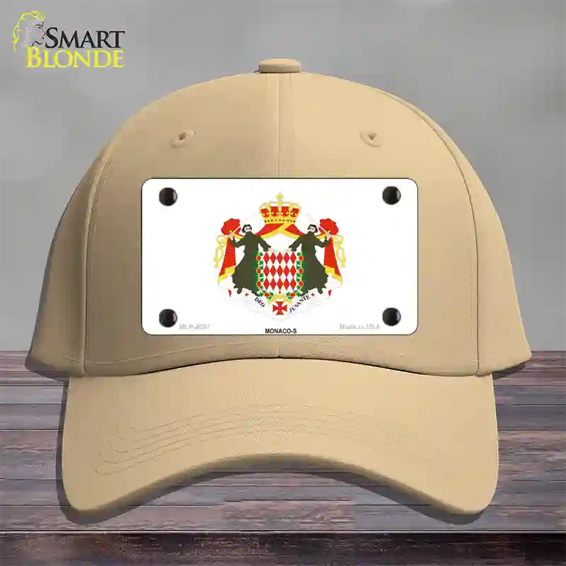 Monaco-S Flag Novelty License Plate Hat Cotton / Khaki