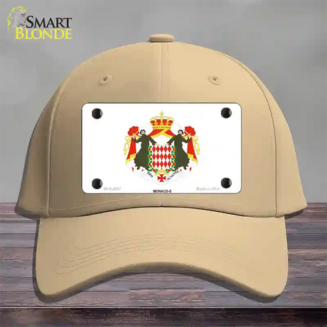 Monaco-S Flag Novelty License Plate Hat Cotton / Khaki