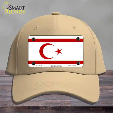 Northern Cyprus Flag Novelty License Plate Hat Cotton / Khaki