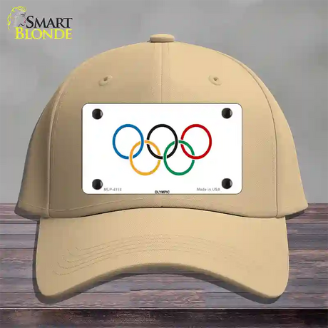 Olympic Flag Novelty License Plate Hat Cotton / Khaki